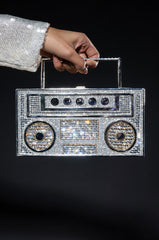 BOOM BOX EMBELLISHED NOVELTY BAG