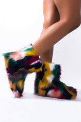 BOSS BITCH FURRY BOOTIE PURPLE MULTI