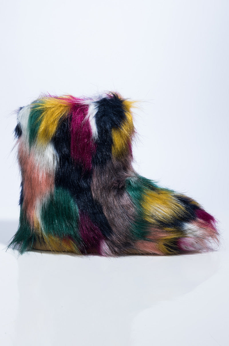 BOSS BITCH FURRY BOOTIE PURPLE MULTI