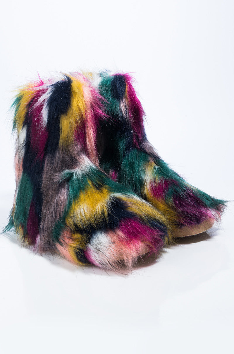 BOSS BITCH FURRY BOOTIE PURPLE MULTI