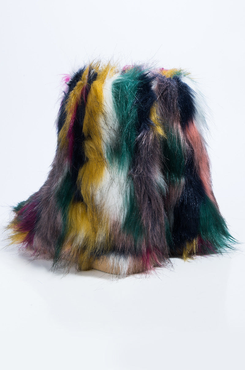 BOSS BITCH FURRY BOOTIE PURPLE MULTI