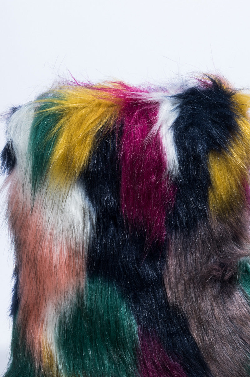 BOSS BITCH FURRY BOOTIE PURPLE MULTI
