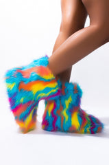 BOSS BITCH FURRY BOOTIE RAINBOW