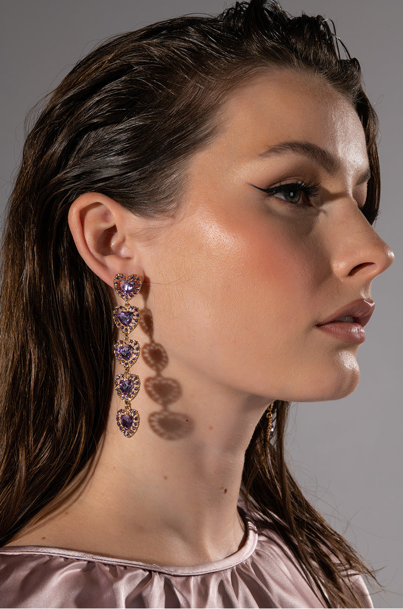 BOTTOM OF MY HEART RHINESTONE GEM DROP EARRINGS