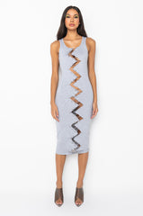 BRAVE ONE MIDI DRESS WITH BARBELL TRIM