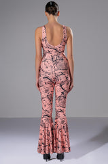 BRING THE FUNK PRINTED FLARED JUMPSUIT