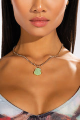 BUDDHA BABE RHINESTONE PENDANT NECKLACE