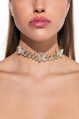 BUTTER-FLYEST RHINESTONE STATEMENT NECKLACE