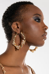 BUTTERFLIES AND BAMBOOS HOOP EARRINGS