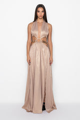 CALL IT WHAT YOU WANT MAXI DRESS WITH CHAINS TRIM