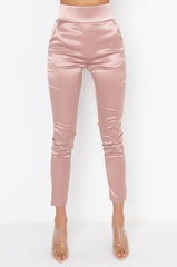CALL ME BABY SATIN TROUSER LIGHT BROWN