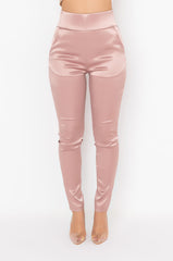 CALL ME BABY SATIN TROUSER LIGHT BROWN