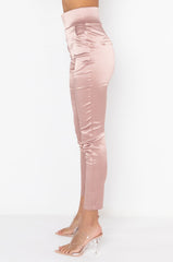 CALL ME BABY SATIN TROUSER LIGHT BROWN