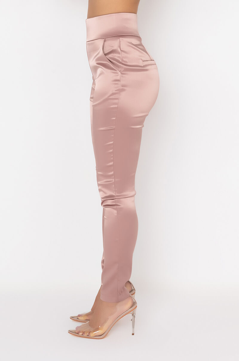 CALL ME BABY SATIN TROUSER LIGHT BROWN