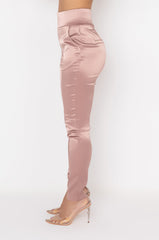 CALL ME BABY SATIN TROUSER LIGHT BROWN