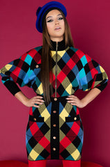 CALL ME KNIT MINI SKIRT RED MULTI