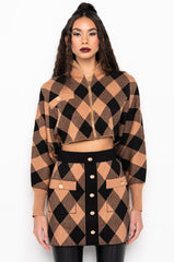 CALL ME ZIP UP SWEATER BEIGE MULTI