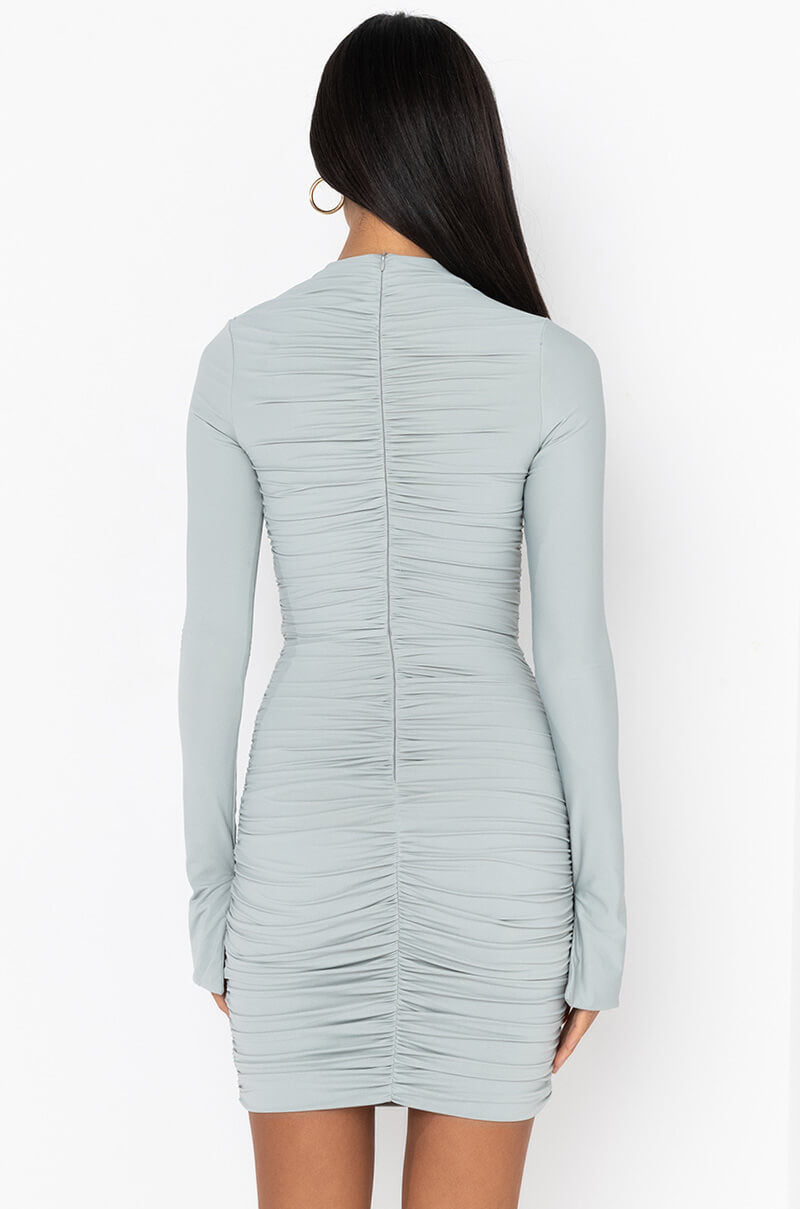 CALL YOUR EX RUCHED MINI DRESS