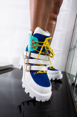 CALLIN U MINE LACE UP BOOTIE BLUE