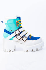 CALLIN U MINE LACE UP BOOTIE BLUE