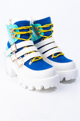 CALLIN U MINE LACE UP BOOTIE BLUE