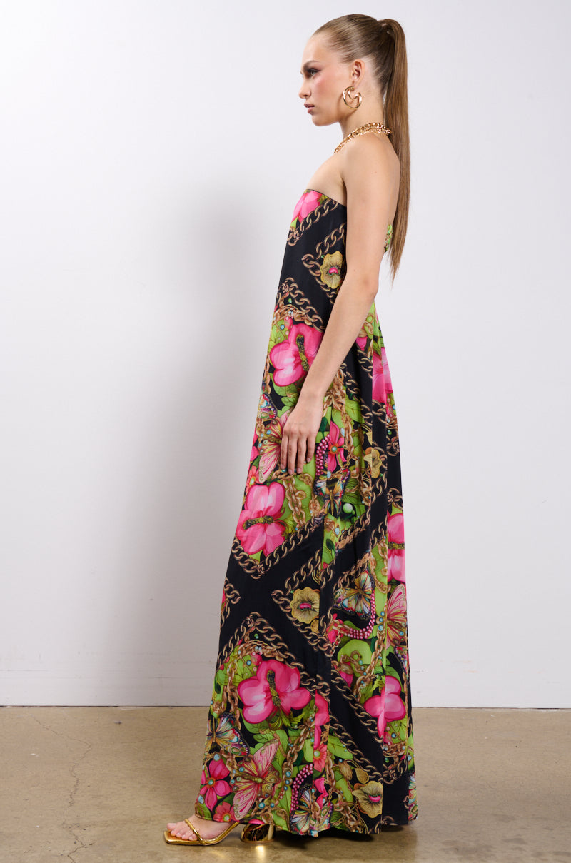 CANT CATCH ME PRINTED MESH JUMPSUIT