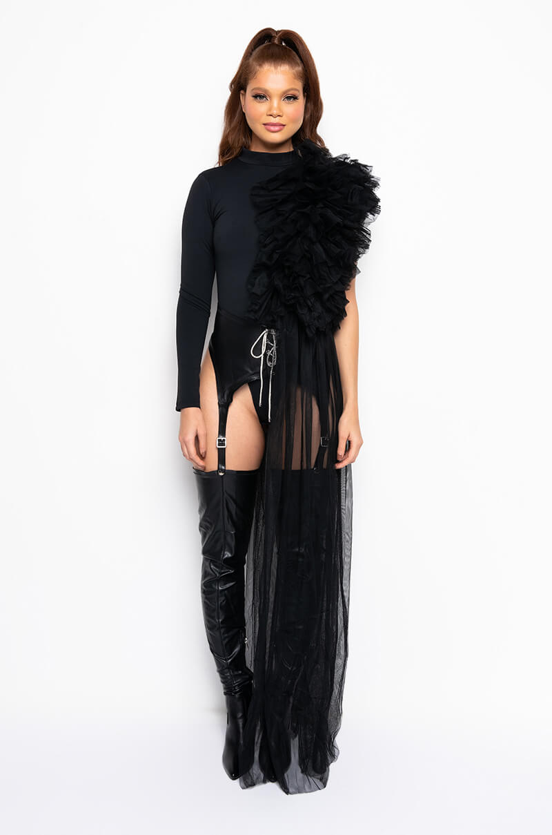 CAN'T GET ENOUGH TULLE DETAIL BODYSUIT