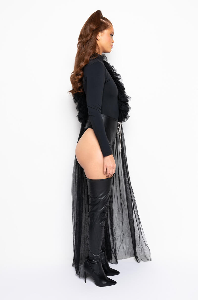 CAN'T GET ENOUGH TULLE DETAIL BODYSUIT