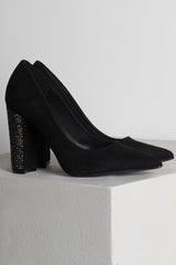 CANT HAVE JUST ONE CHUNKY HEEL POINTED TOE PUMPS
