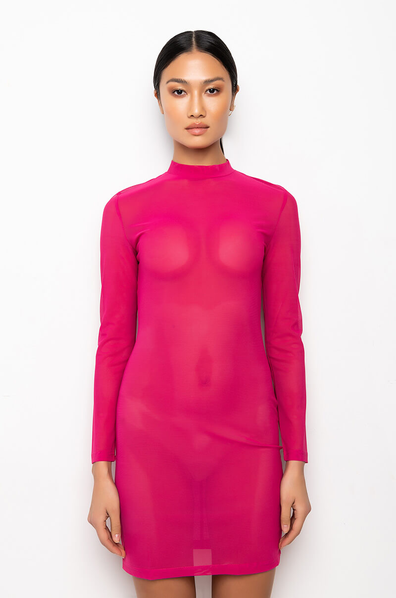 CAN'T MOVE ON MINI MESH DRESS PINK
