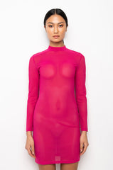 CAN'T MOVE ON MINI MESH DRESS PINK