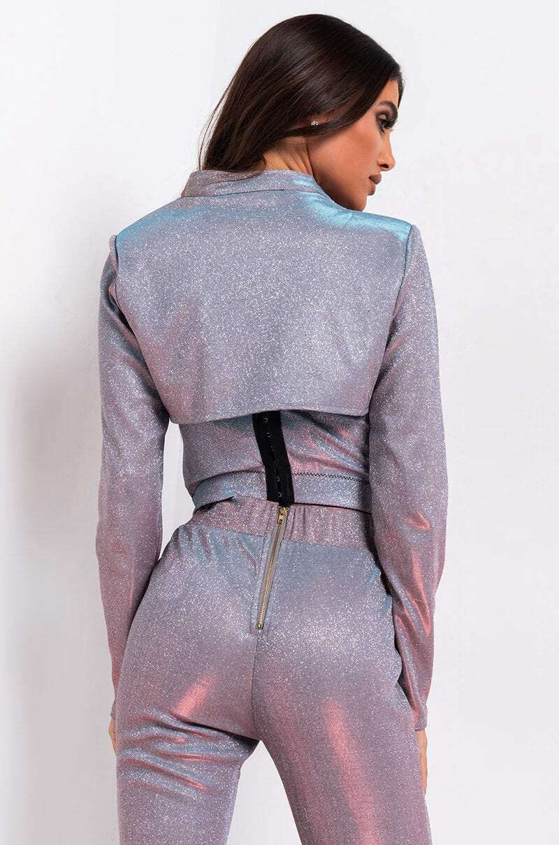 CAROLINA SPARKLY MINI BLAZER LIGHT PURPLE