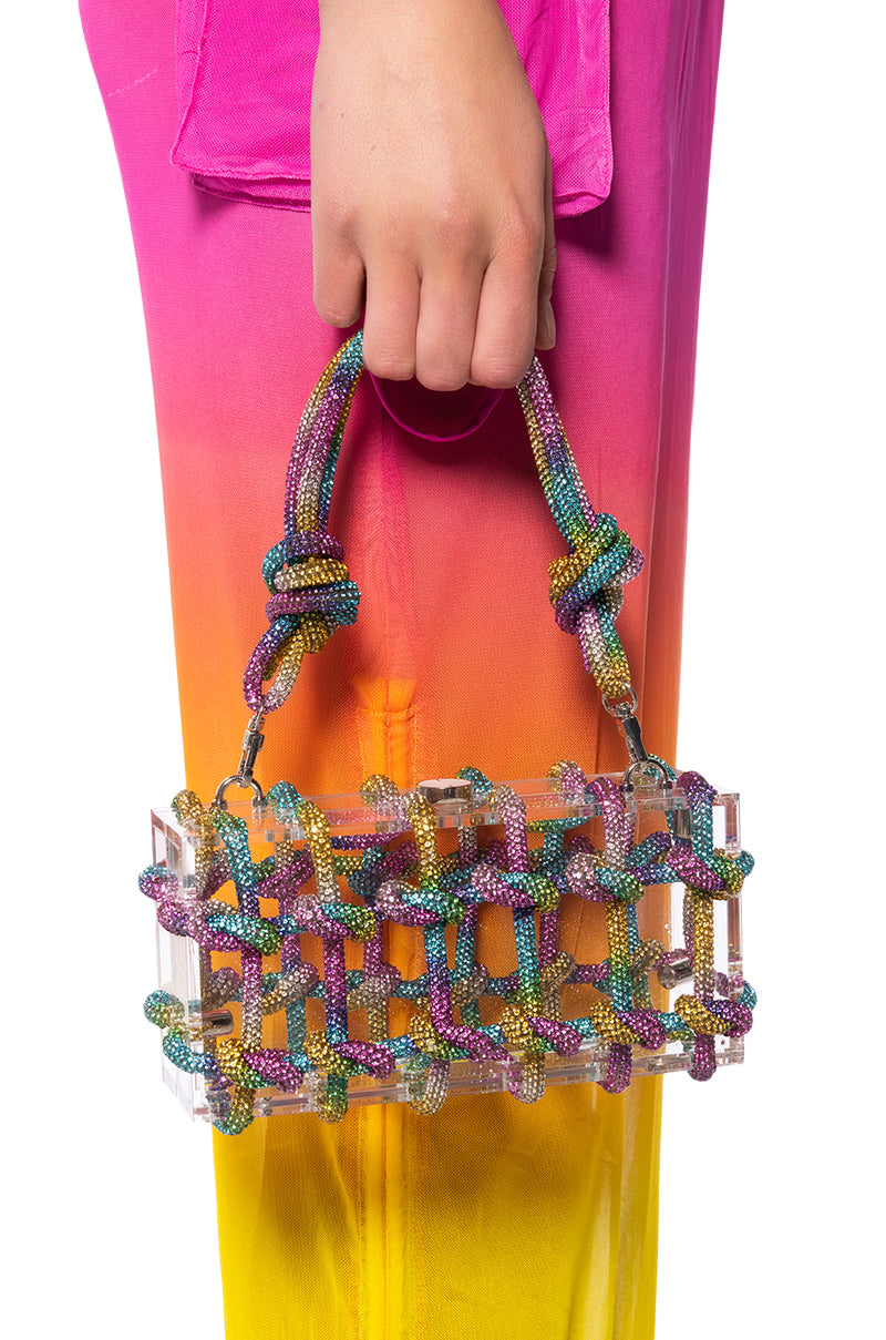 CASEY CLEAR PURSE WITH EMBELLISHMENT IN MULTI
