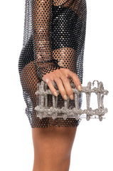 CASEY CLEAR PURSE WITH DIAMOND EMBELLISHMENT