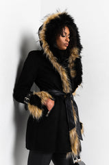CATALINA MIX FAUX FUR LONG DRESSY COAT