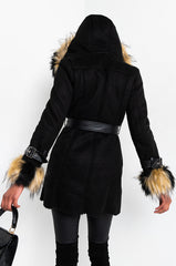 CATALINA MIX FAUX FUR LONG DRESSY COAT