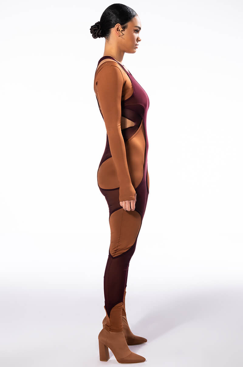 CATCH UP CUT OUT LAYERED JUMPSUIT