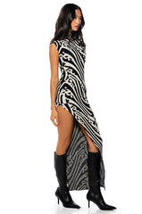 CAUGHT MY EYE MOCK NECK KNIT MIDI DRESS