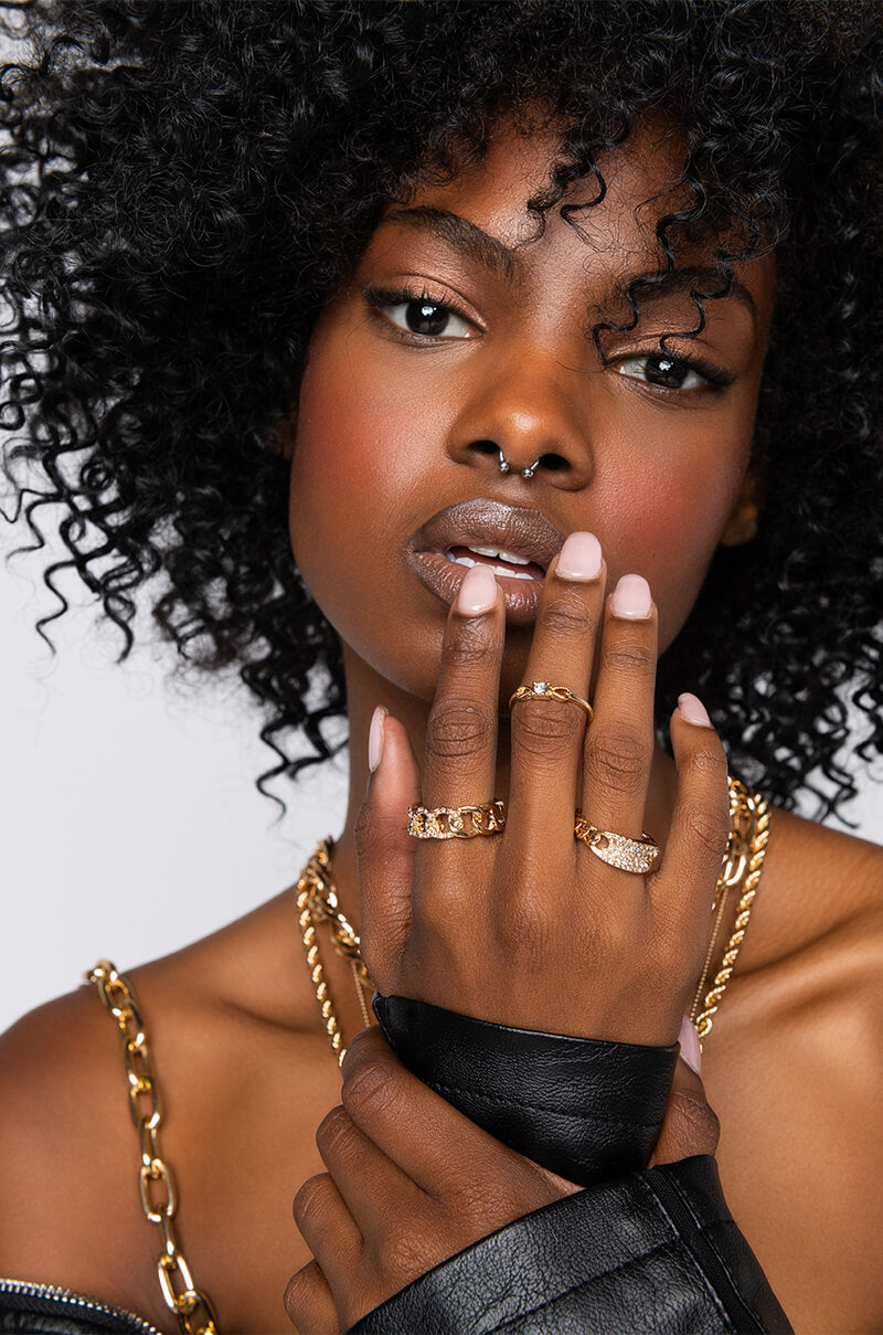 CHAIN RING SET GOLD