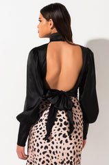 CHECKMATE LONG SLEEVE BLOUSE