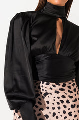 CHECKMATE LONG SLEEVE BLOUSE