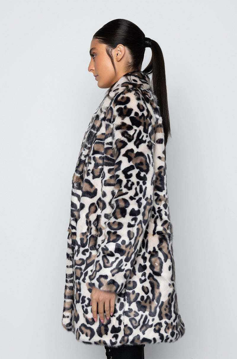 CHEETAH FAUX FUR COAT