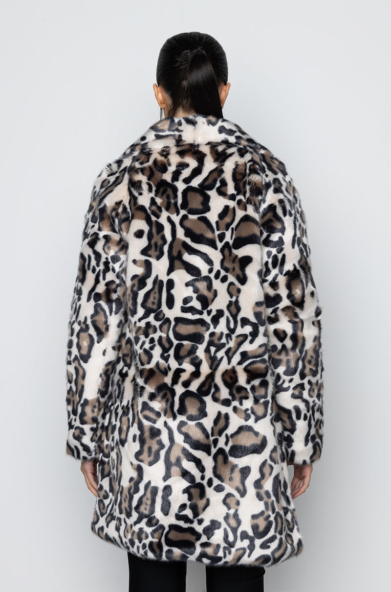 CHEETAH FAUX FUR COAT