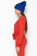 COME CLOSER CUT OUT DETAIL SWEATSHIRT rust