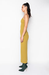 COME MY WAY SLIT MIDI DRESS