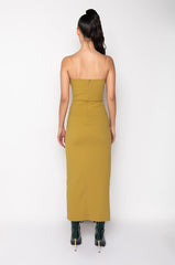 COME MY WAY SLIT MIDI DRESS