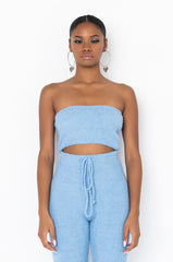 COME THROUGH COZY TUBE TOP BLUE