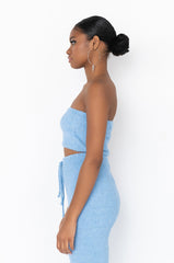 COME THROUGH COZY TUBE TOP BLUE