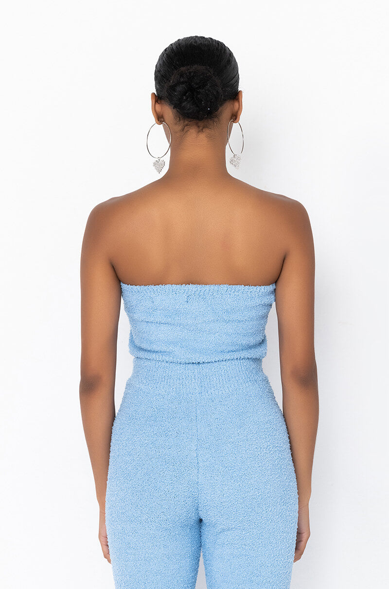 COME THROUGH COZY TUBE TOP BLUE