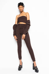 COME THROUGH COZY TUBE TOP DARK BROWN